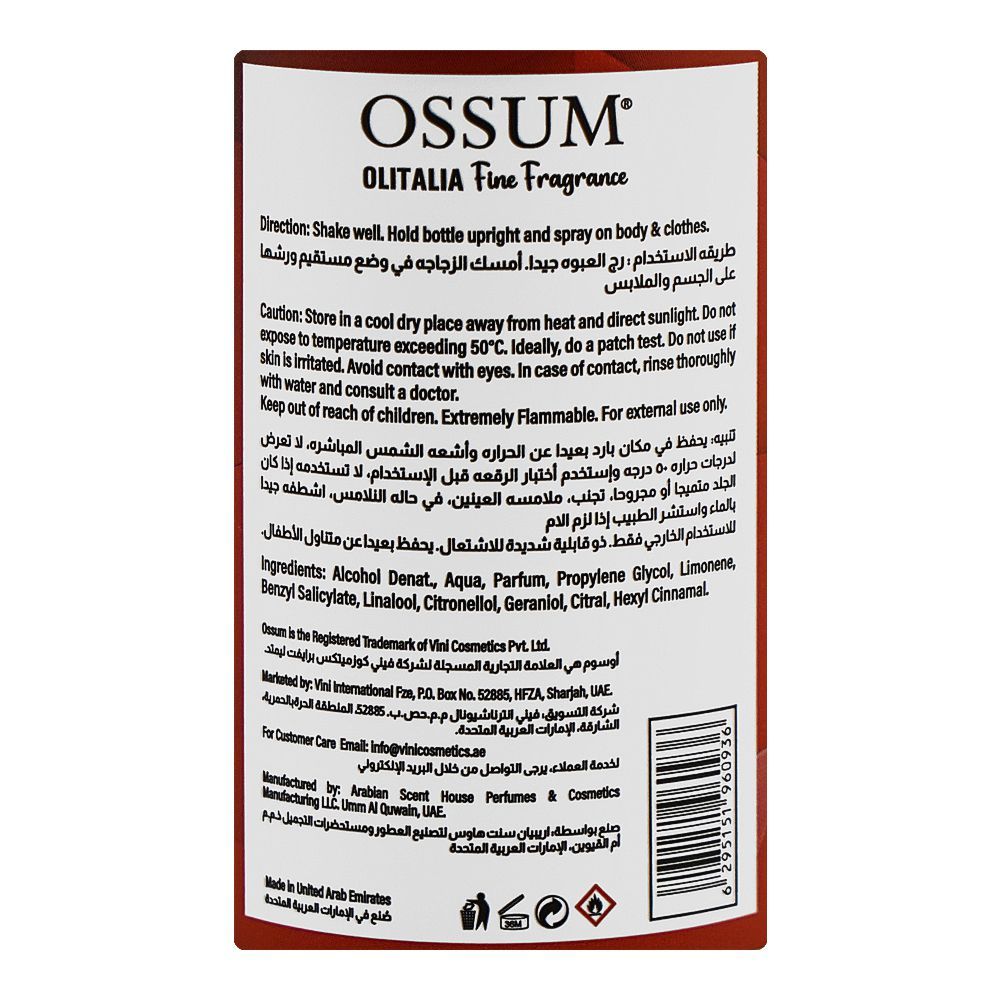 Ossum Night Desire Body Mist 250ml Long-Lasting Bold & Sensual Fragrance