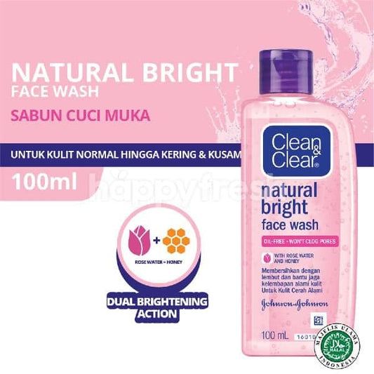 Clean & Clear Natural Bright Face Wash 100ml - Brightening Daily Cleanser for Clear, Smooth & Healthy Glowing Skin