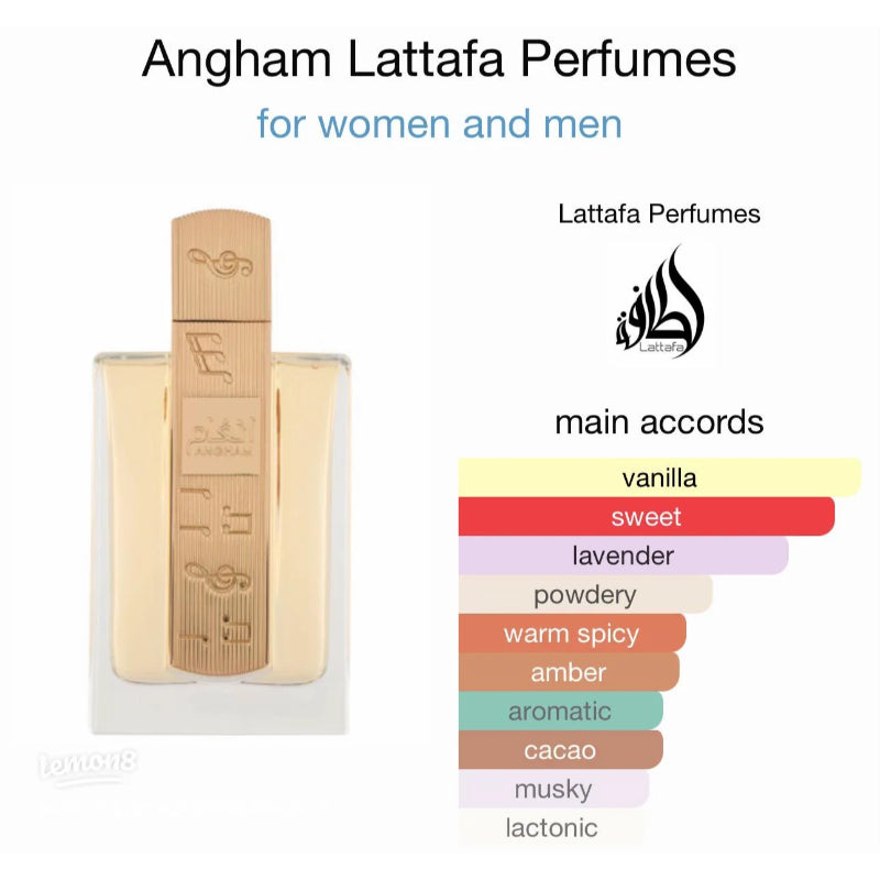 Lattafa Angham Eau de Parfum 100ml - Long Lasting Original Unisex Fragrance for Men & Women