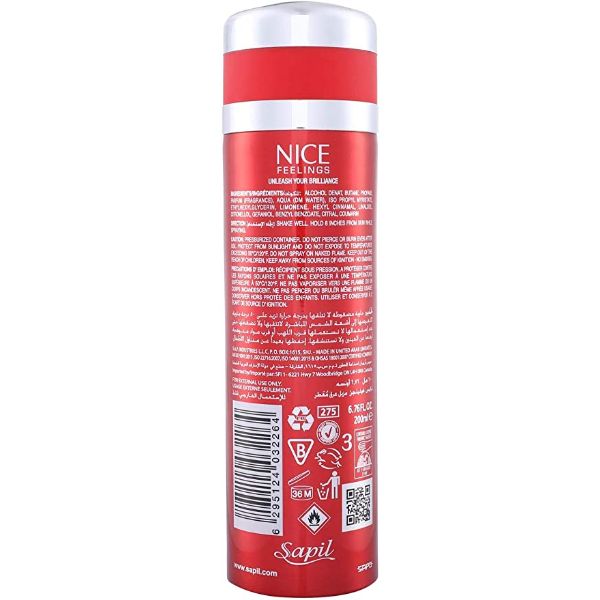 Aris Perfumes Nice Feelings Perfumed Deodorant for Men 200 ml