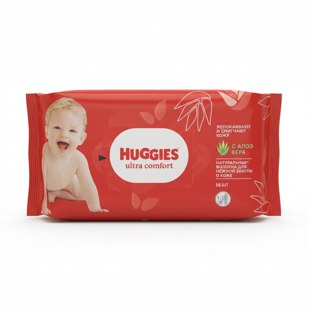 Huggies Ultra Comfort Baby Wipes 56 Sheets – Soft Gentle & Moisturizing Skin Care for Babies