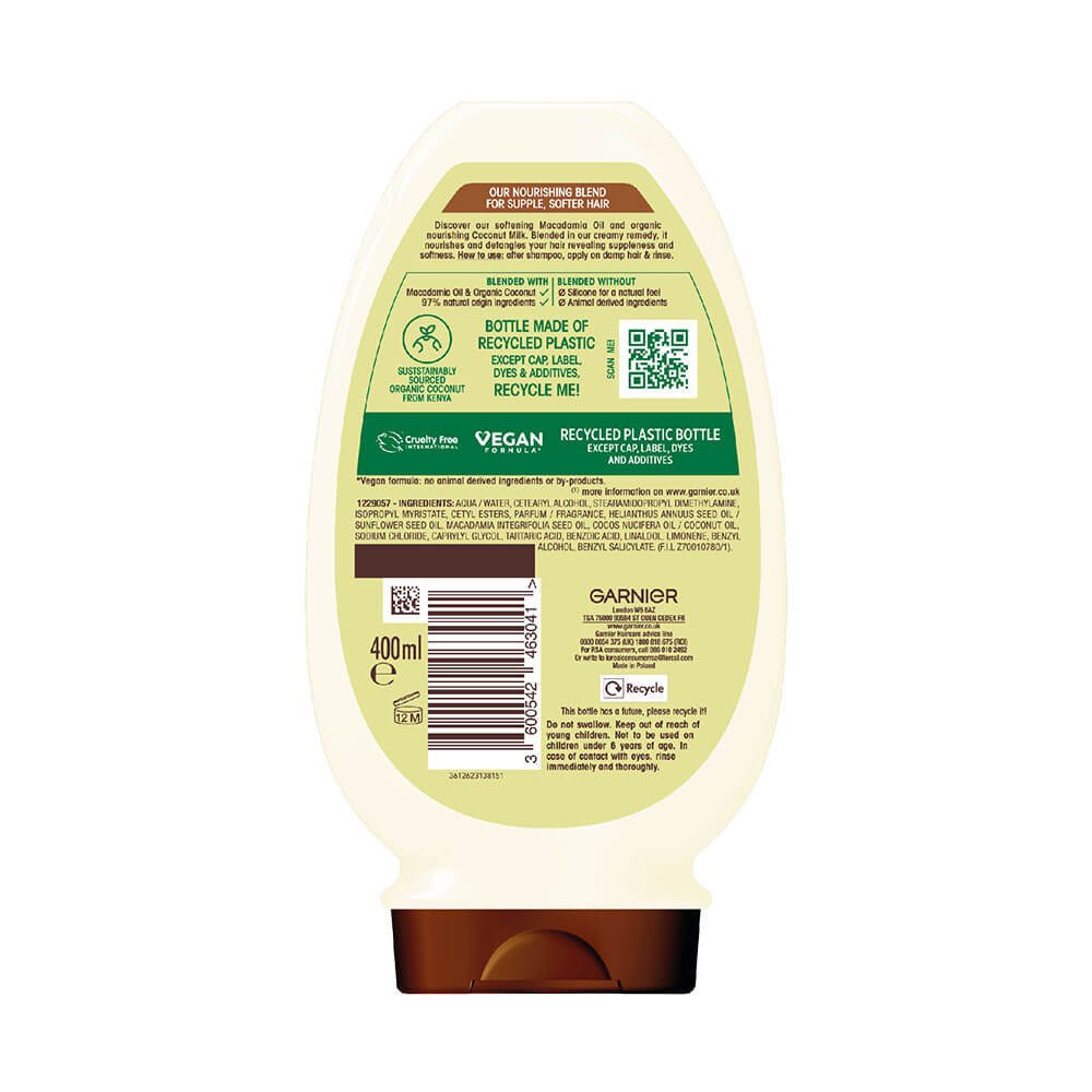 Garnier Ultimate Blends Coconut Milk & Macadamia Nourishing Conditioner 400ml