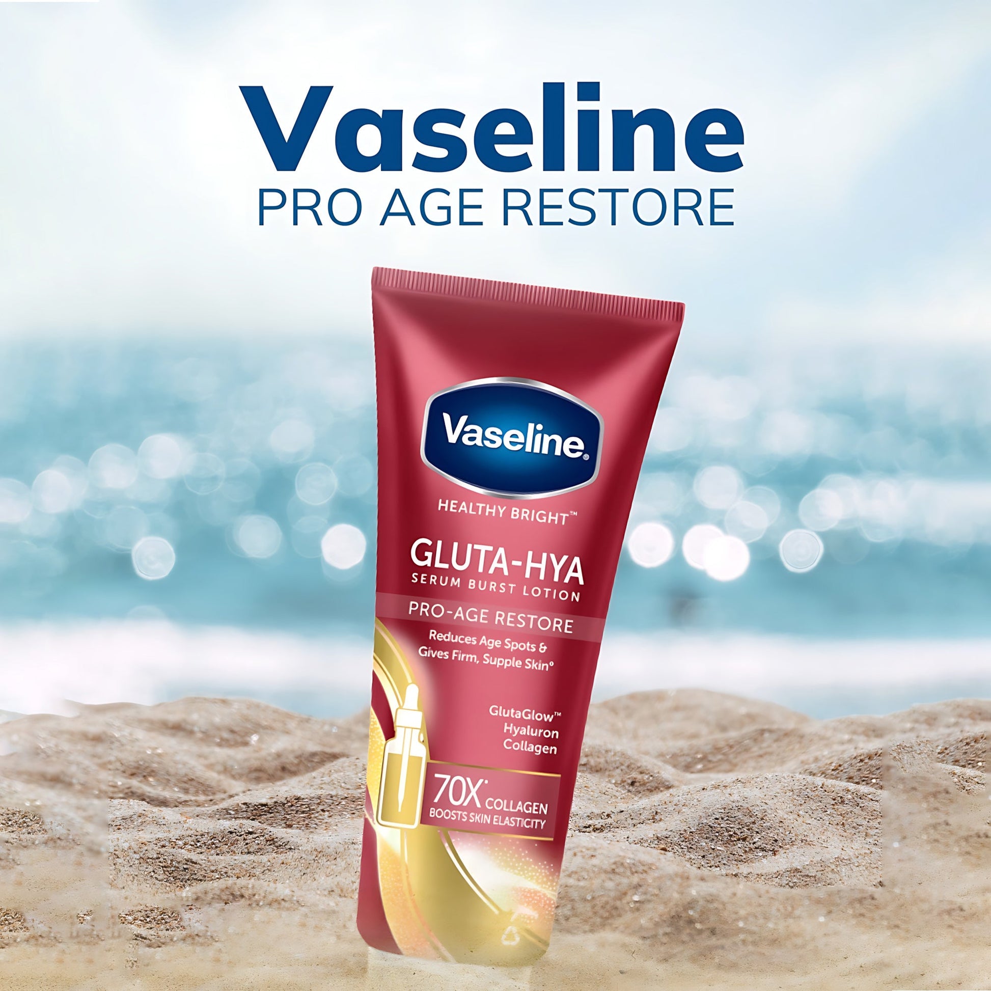Vaseline Healthy Bright Gluta-Hya Serum Burst Lotion Pro-Age Restore 70x 290ml