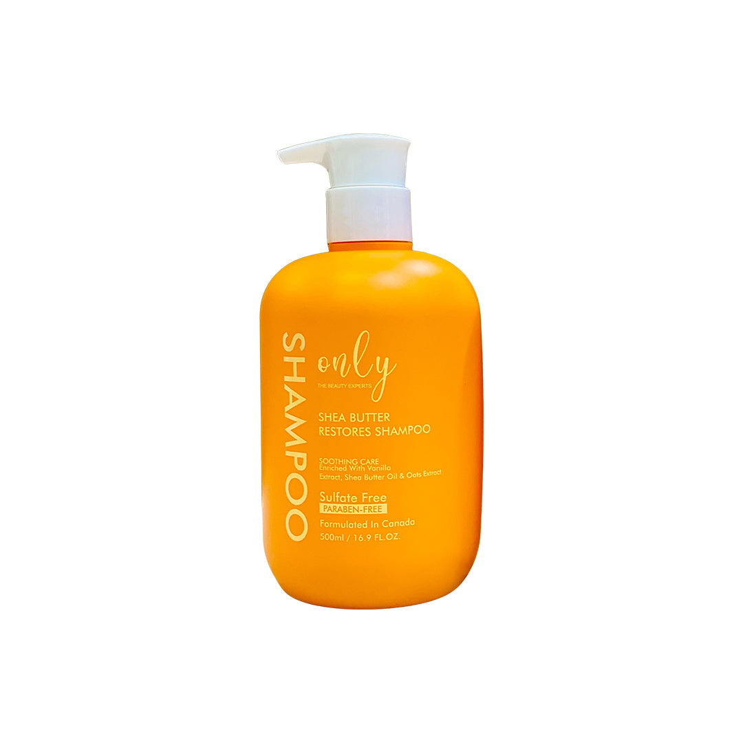 Only Shea Butter Restores Shampoo 500ml - Deep Nourishing Hair Care Shampoo for Dry & Damaged Hair, Repair, Frizz Control, So