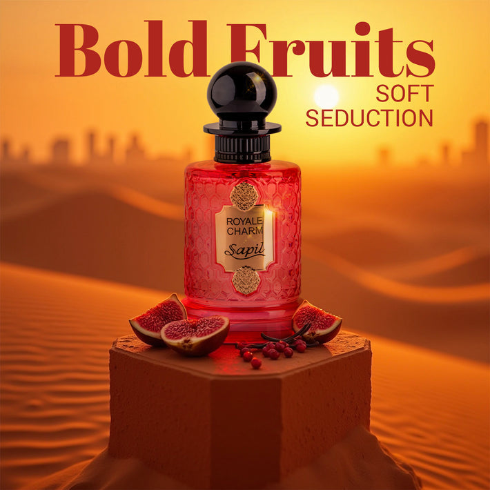 Sapil Royale Charm Eau de Parfum for Men & Women 100ml - Long Lasting Luxury Floral Woody Fragrance Perfume with Elegant Unis