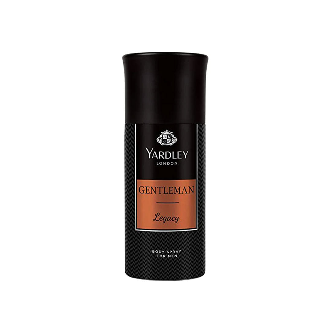 Yardley London Gentleman Legacy Body Spray for Men 150 ml Rich Masculine Fragrance & Long‑Lasting Freshness