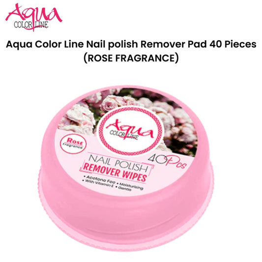 Aqua Color Line Nail polish Remover Pad 40 Pieces (Rose Fragrance)