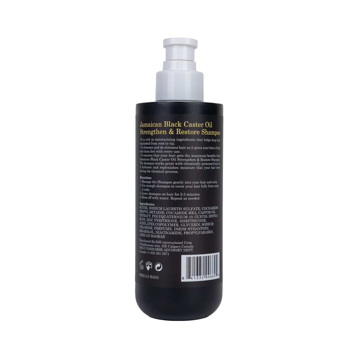 Only Aura Black Castor Oil Shampoo 300ml – Deep Nourishing Hair Care Shampoo for Strengthening Weak Hair, Hair Fall Control, 