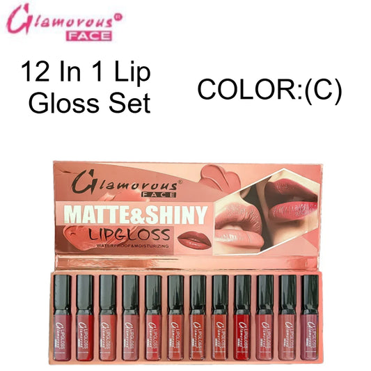 Glamorous Face 12 In 1 Lip Gloss Set COLOUR (C)