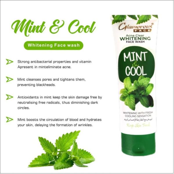 Glamorous Face Acne Clear Whitening Mint & Cool Face Wash 100gm