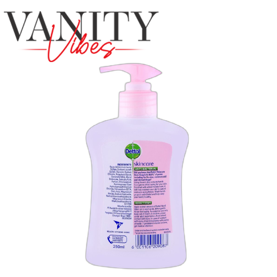 Dettol Skincare Anti-Bacterial Sakura Blossom Hand Wash 250ml - Gentle Daily Hand Cleaner