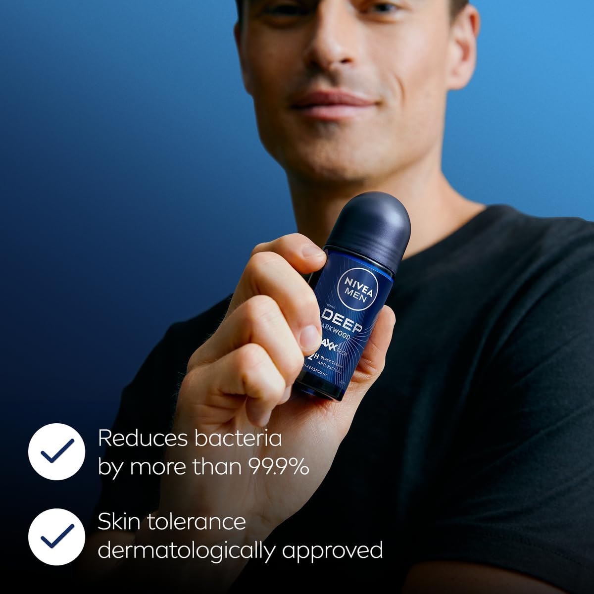 Nivea Men Deep Darkwood Black Carbon 72H Anti Perspirant Deodorant Roll On 50ml