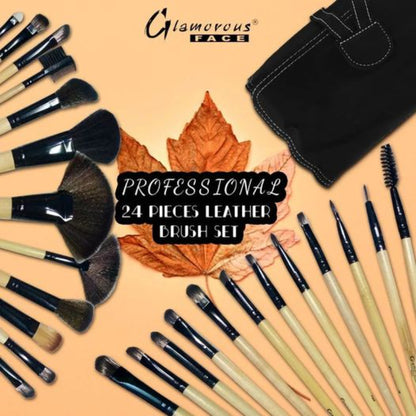 Glamorous Face 24 Piece Leather Brushset