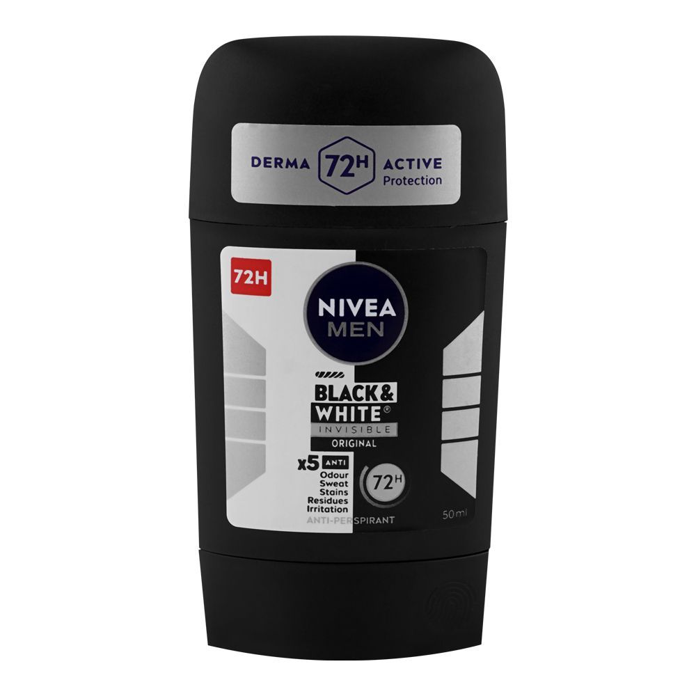 Nivea Men Black & White Invisible Original 72H Deodorant Stick Anti-Perspirant 50ml