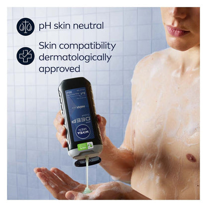 Nivea Men Deep Clean 24H Fresh Effect 3-In-1 Shower Gel For Body, Face & Hair 250ml