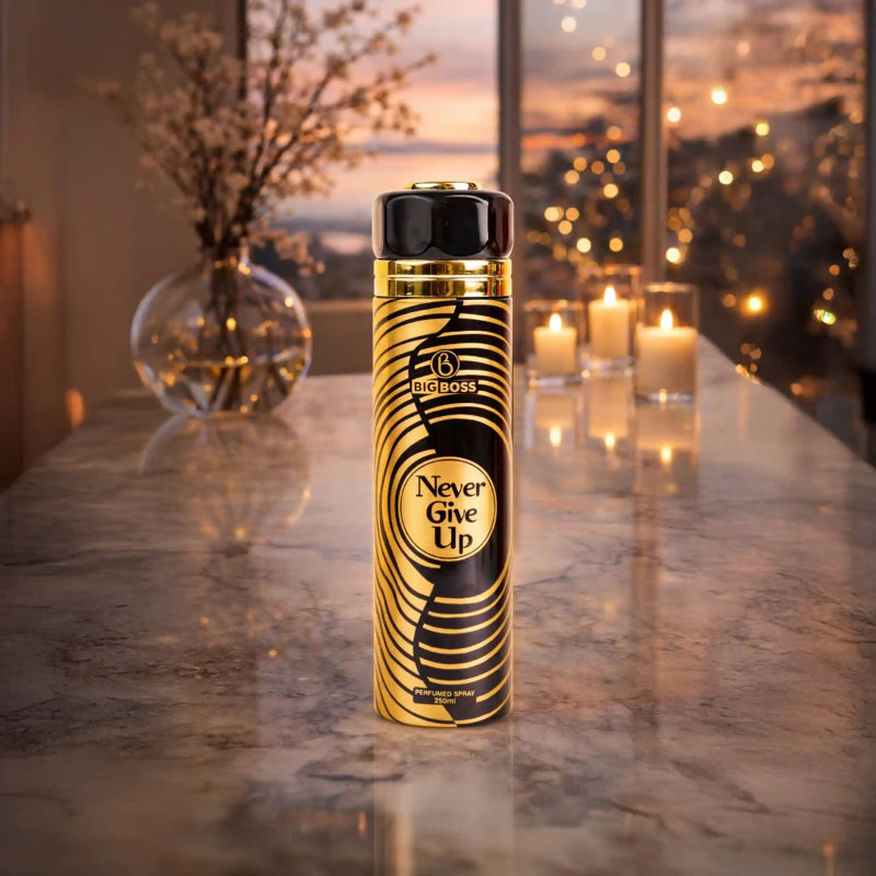BigBoss Big Boss Never Give Up Perfumed Spray 250ml - Long Lasting Body Mist for Men & Women, Fresh & Motivational Daily Frag
