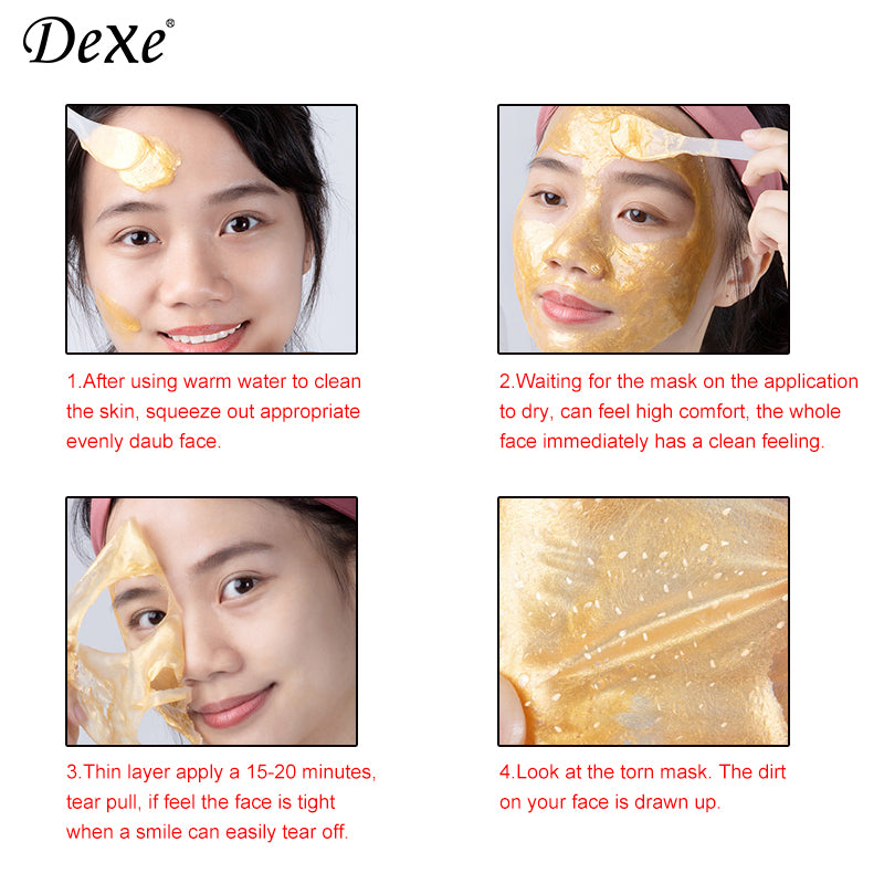 Dexe Gold Collagen Peel Off Mask 120 g Whitening Anti-Wrinkle & Skin Firming Care