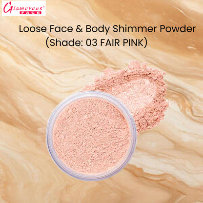 Glamorous Face Loose Face & Body Shimmer Powder (Shade: 03 Fair Pink)