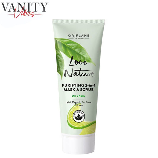 Oriflame Love Nature Purifying 2-in-1 Mask & Scrub Organic Tea Tree & Lime 75ml