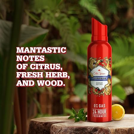 Old Spice Lionpride 0% Gas Deodorant Body Spray 140ml for Men