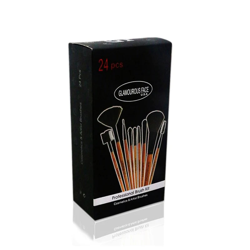 Glamorous Face 24 Piece Leather Brushset