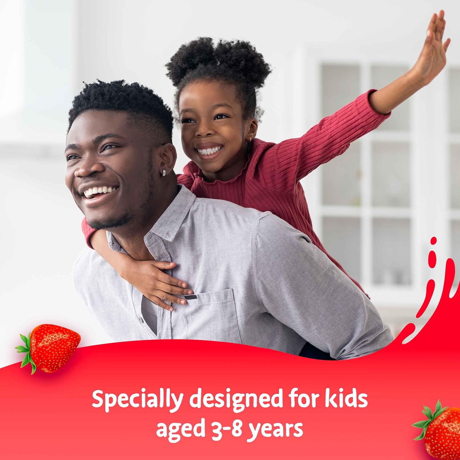Aquafresh 0% Artificial Flavour & Sweetener Splash Strawberry Toothpaste 3 - 8 Years 75ml - Gentle 24hr Protection Kids Tooth