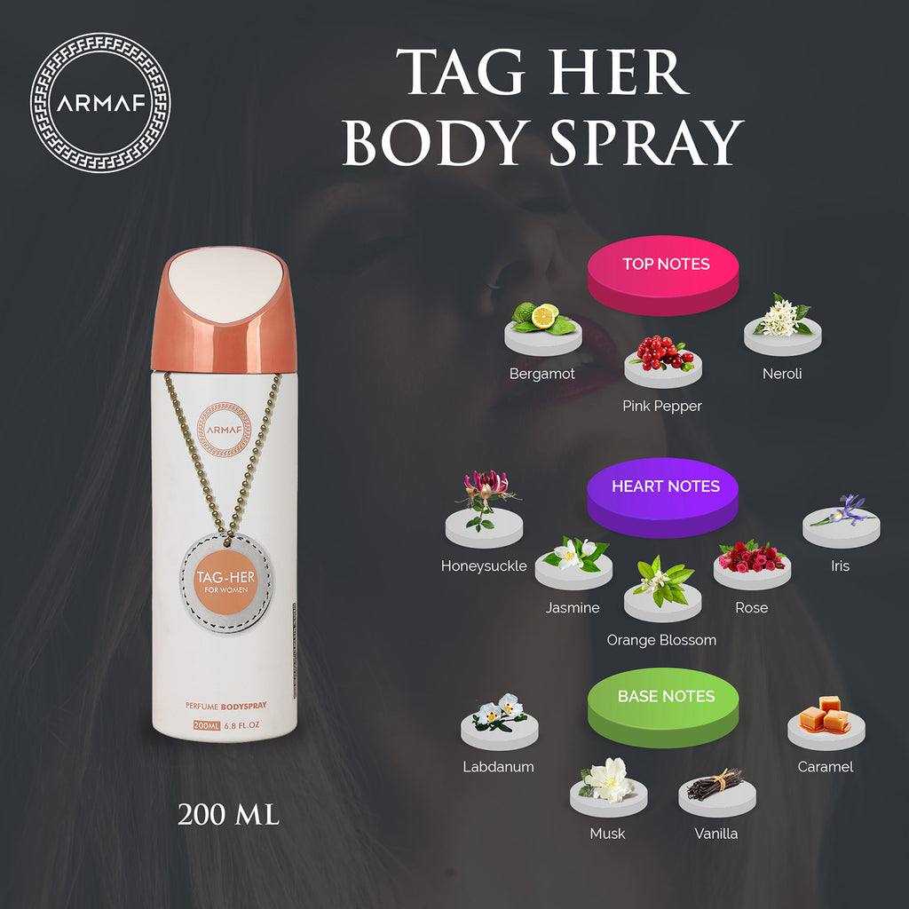Armaf Tag Her Perfume Body Spray 200ml Women's Fragrance