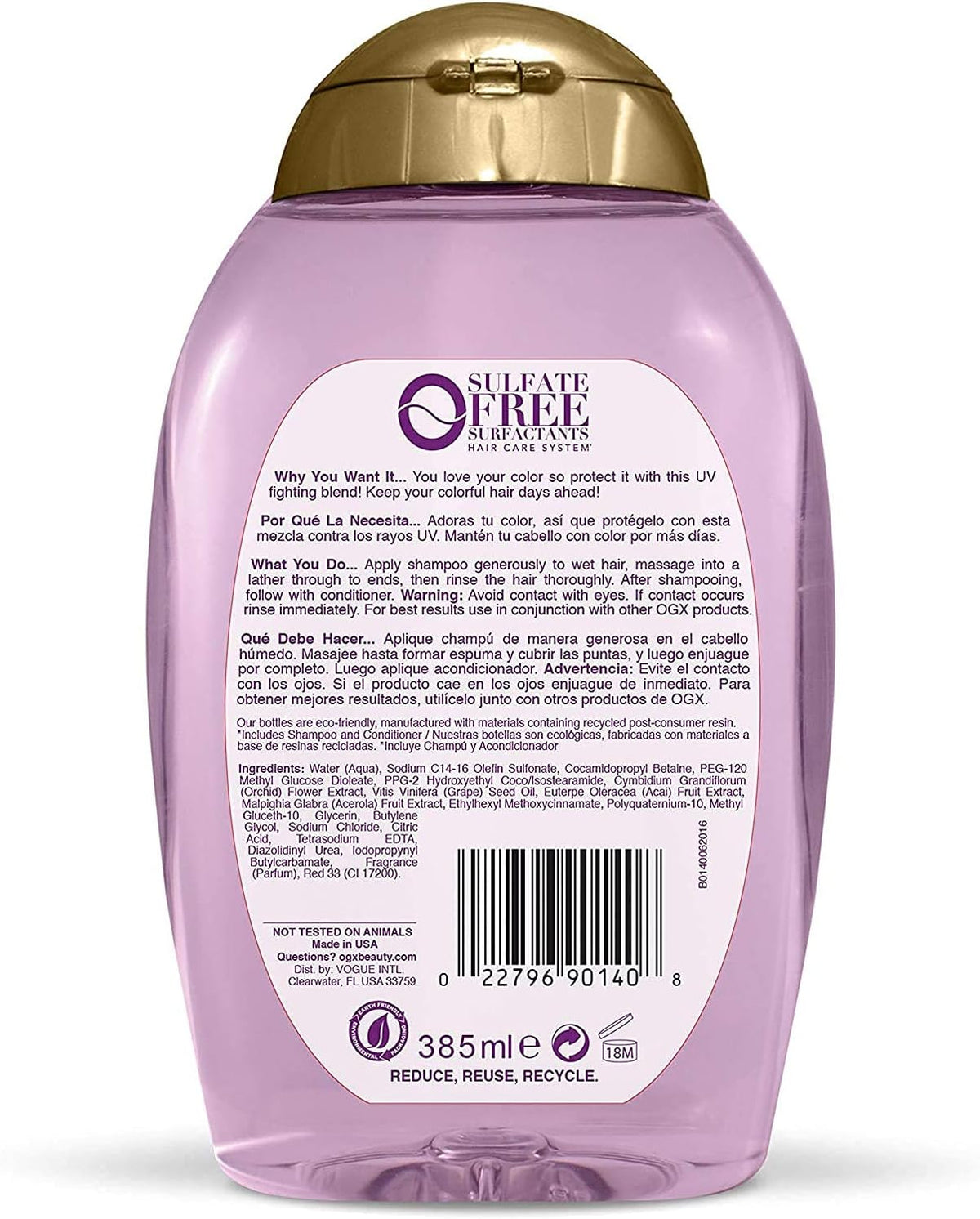 OGX Color Protect + Orchid Oil Shampoo 385ml