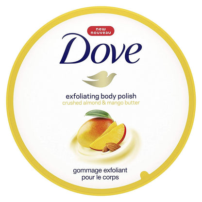 Dove Exfoliating Body Polish Crushed Almond & Mango Butter 298g – Gommage Exfoliant Pour Le Corps for Smooth Soft Skin