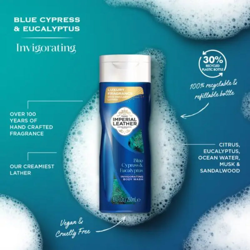 Imperial Leather Blue Cypress and Eucalyptus Invigorating Body Wash 250ml