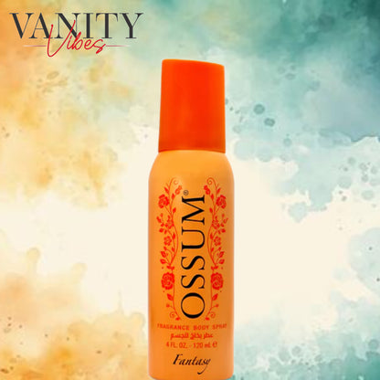 Ossum Fantasy Fragrance Body Spray for Women 120ml - Long Lasting Sweet Floral Deodorant Body Mist Perfume Spray for Daily Us