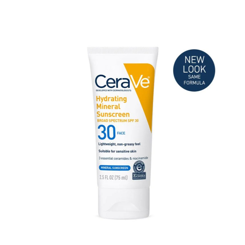 CeraVe Hydrating Mineral Sunscreen SPF 30 Face Lotion -75ml (USA STOCK WITH BOX)