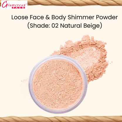 Glamorous Face Loose Face & Body Shimmer Powder (Shade: 02 Natural Beige)
