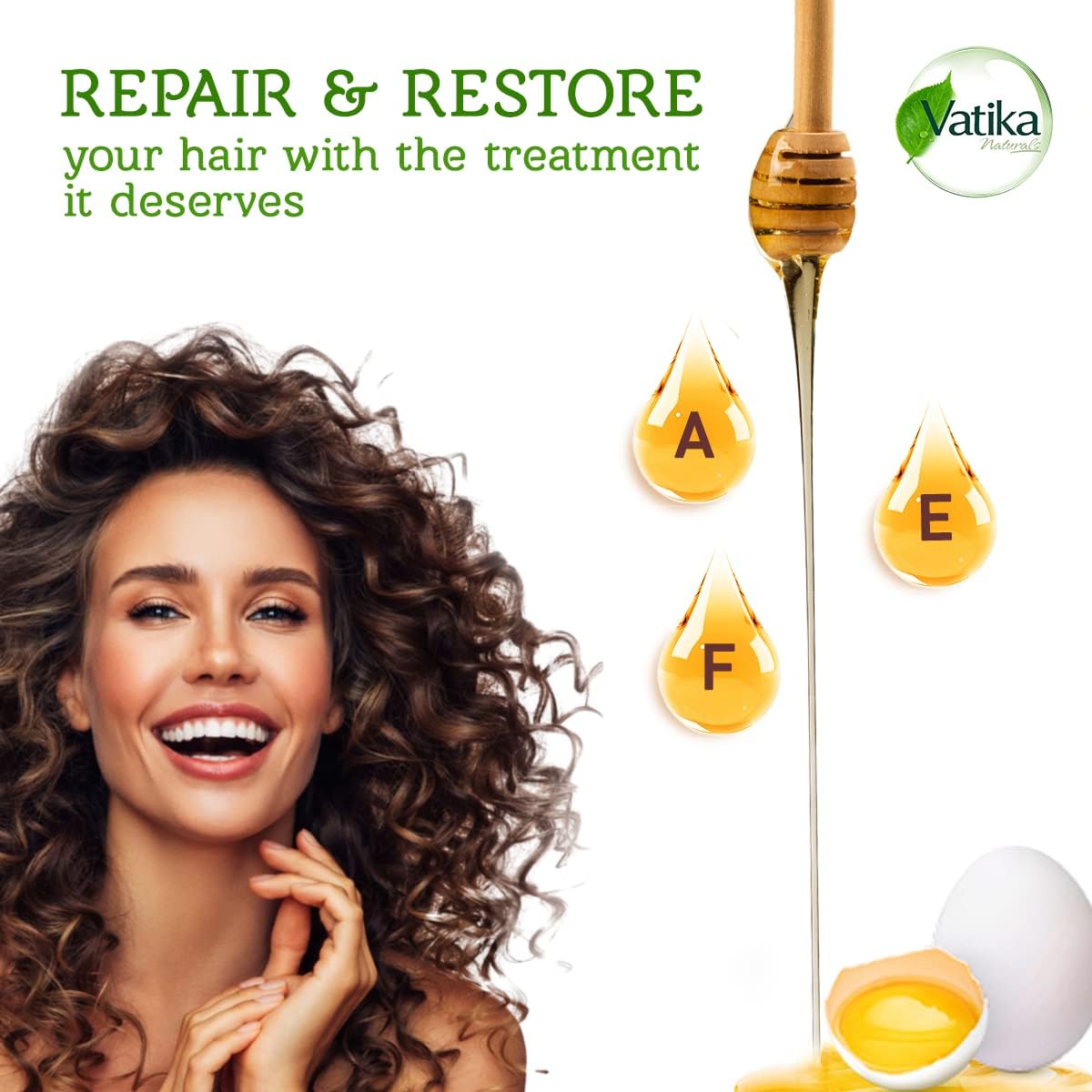 Vatika Naturals Honey & Egg Repair & Restore Oil Replacement 200ml