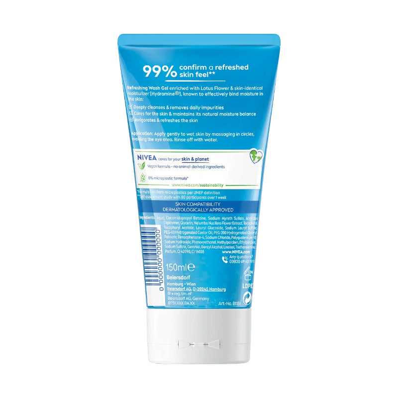 Nivea Wash Gel Refreshing Lotus Flower With Hydramine 150ml