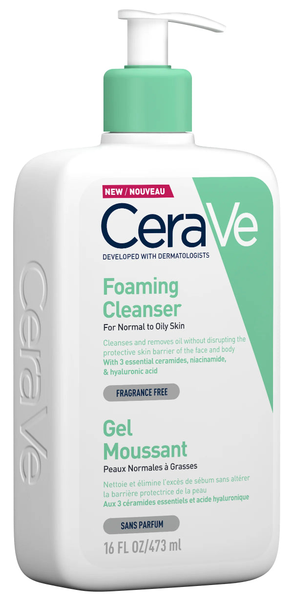 Cerave Foaming Cleanser for Normal to Oily Skin with Hyaluronic Acid 473Ml