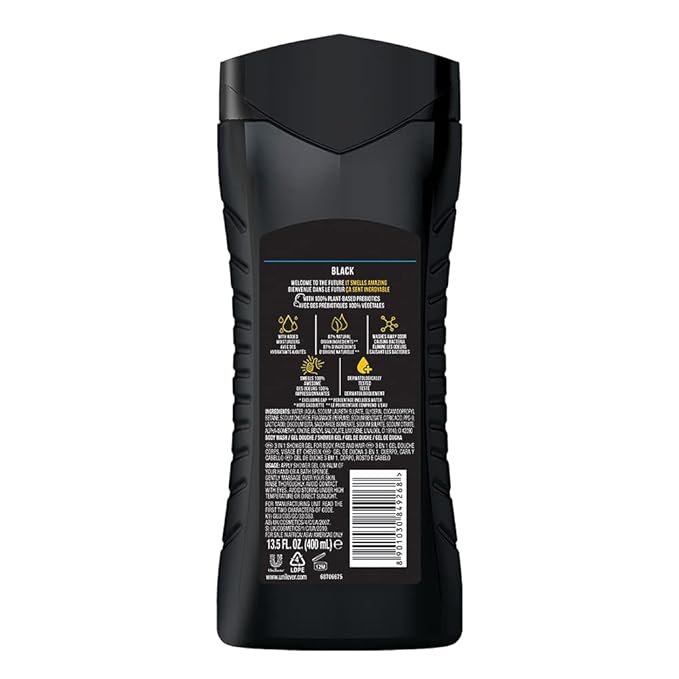Axe Black 12h Long Lasting Fragrance 3 In 1 Body Wash 400ml