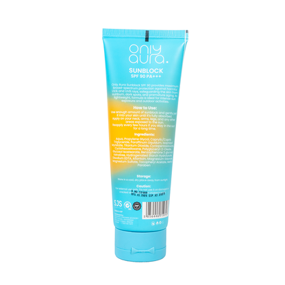 Only Aura Sun Block SPF90 50ml - Ultra High Protection Sunscreen for Strong UVA/UVB Defense, Sunburn Prevention, Skin Hydrati