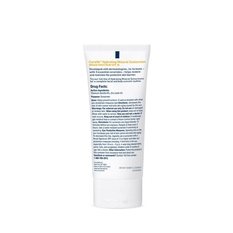 CeraVe Hydrating Mineral Sunscreen SPF 30 Face Lotion -75ml (USA STOCK WITH BOX)