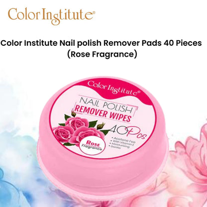 Color Institute Nail polish Remover Pads 40 Pieces (Rose Fragrance)