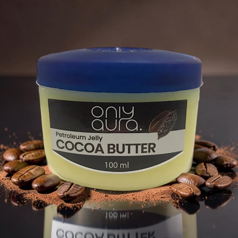 Only Aura Cocoa Butter Petroleum Jelly 100ml - Deep Moisturizing Skincare Jelly for Dry Skin Repair, Soft Smooth Skin, Long L