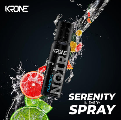 Krone Noir Tranquil Gas-Free Body Spray 120ml Long-Lasting Fresh & Soothing Masculine Fragrance
