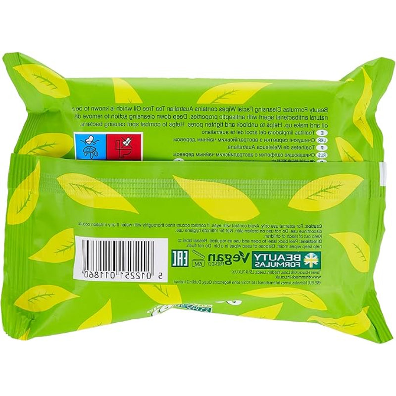 Beauty Formulas Tea Tree Cleansing Wipes 30's