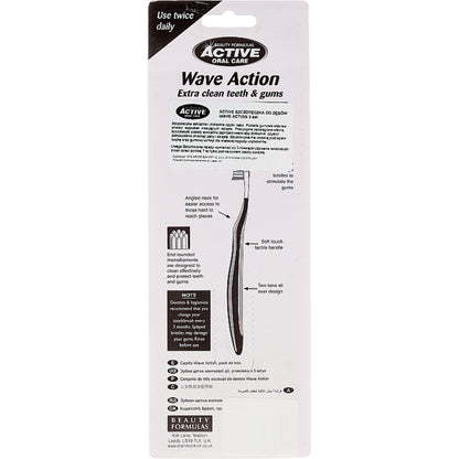 Beauty Formulas Active Oral Care Wave Action Toothbrush Medium (1 Pack - 3 Pcs) - Deep Cleaning Bristles for Plaque Removal &
