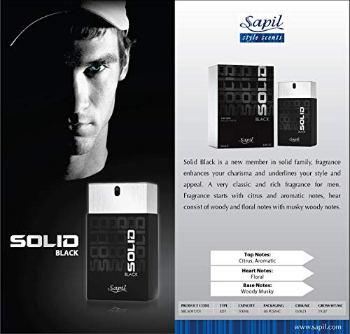 Solid Black By Sapil EDT For Men 100ml