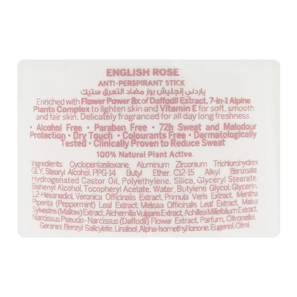 Yardley London English Blossom Anti-Perspirant Deodorant Stick 40g – Long Lasting Floral Fragrance with 72H Odor Protection, 