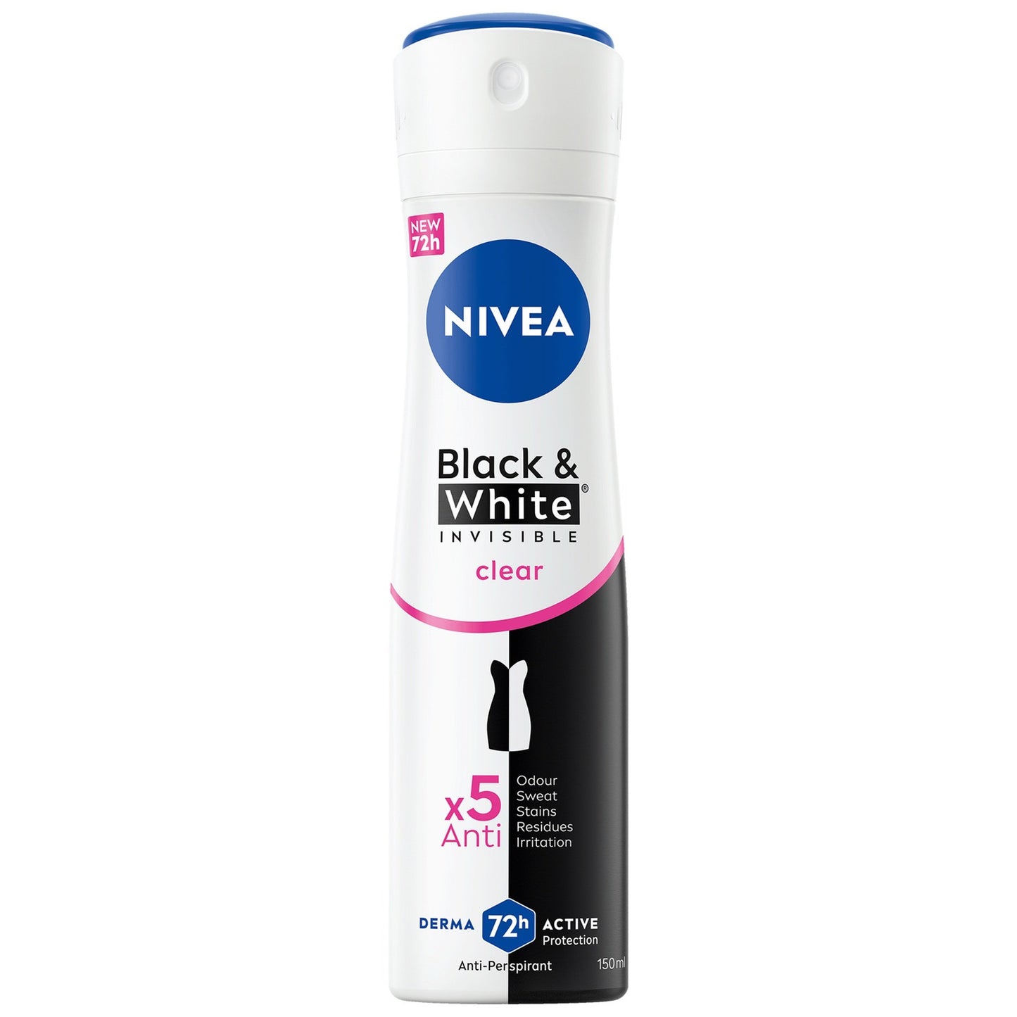 Nivea Black & White Invisible Clear 72H Protection Anti-Perspirant Spray 150ml