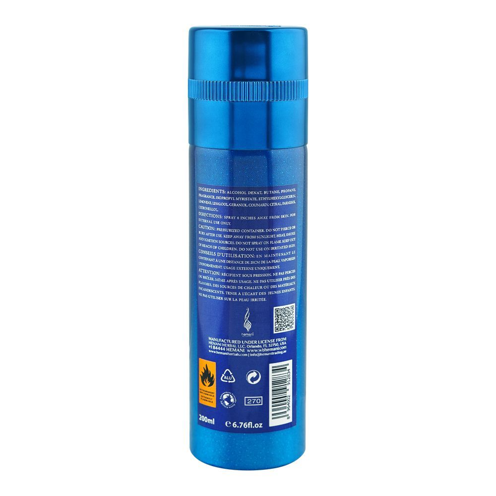 Hemani Fragrances Aqua Cool Pour Homme Perfumed Body Spray 200ml Long-Lasting Fresh & Masculine Fragrance