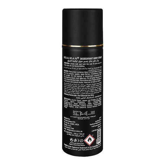Real Man Fresh Spirit Deodorant Body Spray 150ml Long‑Lasting Fresh Masculine Fragrance