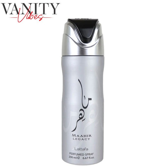 Lattafa Maahir Legacy Perfumed Body Spray 200 ml  Long-Lasting Freshness & Luxurious Scent